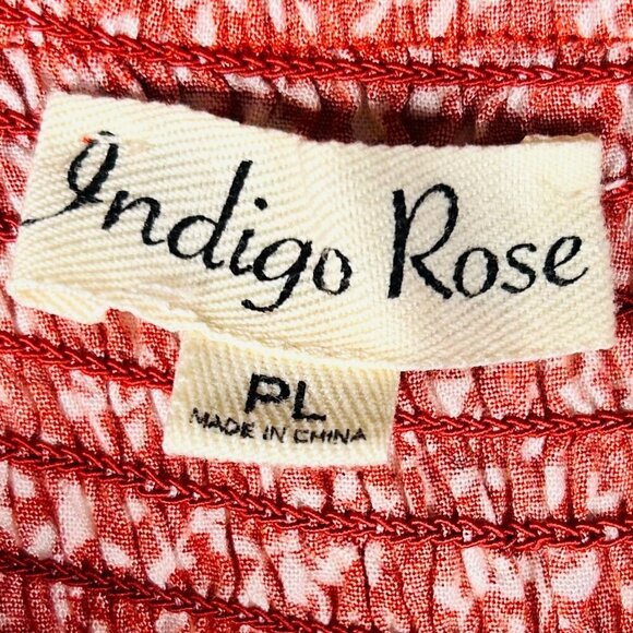 Indigo Rose Size PL Floral Maxi Dress Prairie Cottage Western Bow Ruffle - Picture 6 of 8